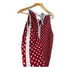 Charming Charlie Rockabilly 50’s Style Flowy Red Polka Dot Tie-Up Camisole Top L Photo 5