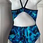 The Finals Competition One Piece Swimsuit Geometric Print XXS/30 Bright Blue Photo 8