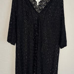 Soma  Black Sheer Coverup Lace Dress V Neck Tassel Tie Vacation Tunic Large Photo 0