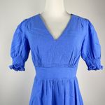 NWOT Boden Ada Double Cloth Cotton Blue Dress Size 6 Knee Length Photo 2