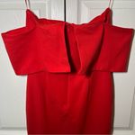 Lavish Lice Red Lavish Alice Deep Bandeau Asymmetric Hem Midi Dress Size US 4 (UK 8) Photo 6