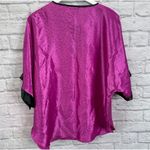 J.O. Classic Satin Silky Sleep Shirt Size M Purple Black Dot Short Sleeve Pocket Size M Photo 4