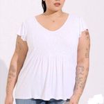 Torrid Super Soft V-neck lace pleated flowy sleeve stretch butter comfy T-shirt Photo 1
