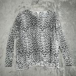 H&M Sweater Womens Large White Black Leopard Cheetah Monochrome Edgy Streetwear Photo 1