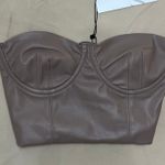 ZARA Beige Leather Tube Top Photo 0