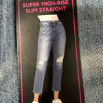 No Boundaries  High-Rise Slim Straight Jeans - Blue Photo 0