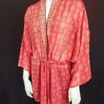 Xhilaration Red & White Sheer Kimono (M/L) Photo 2