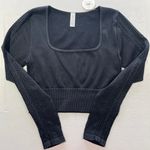 Aerie New Offline Seamless Square Neck Cable Long Sleeve Crop Top Size Large Photo 16