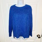 Old Navy  Rib Knit Trim Marled Sweater Crew Neck Royal Blue S Photo 3