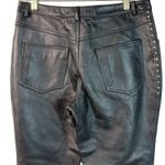 Garson by REM Garson Genuine Leather Pants 6 Black Studded Straight Leg Lined Photo 7