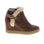 Aquatalia  Suede Wedge Shearling Ankle Boots Women’s Size‎ 8 Photo 1