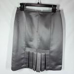 Tahari  Arthur S Levine Metallic Silver Skirt Suit Set Size 8 Petite Photo 5