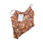 ALC Frank A.L.C Cleo Orange Rose One Piece Multi Graphic Swimsuit Size XS Plunge V Neck Photo 5
