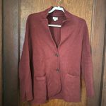 J.Crew  Button Front Knit Cardigan Sweater Blazer Burgundy Size S Photo 1