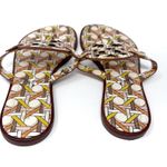 Tory Burch Welt Pink Yellow Geometric Print Leather Miller Sandal Size 8.5 Photo 3