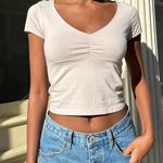 Brandy Melville White Cinched Top Photo 0
