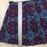 Alya Blue Multi Color Ikat Print Pleated Skater Skirt Size Medium Photo 1