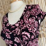 Ideology Y2K 2000s Black Pink Ornate Floral Stretchy Fairycore Whimsygoth Short Sleeve XS Photo 4