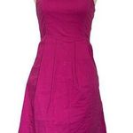 Fossil Strapless Midi Women Dress Size XS Fuchsia Elastic Back Pocket Zip Preppy Photo 0