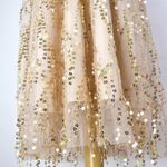 Women’s midi sequin evening gown dress size Medium cream gold sparkle Photo 5