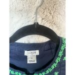 J Crew Tank Womens 8 Navy Green Embroidered Bib Tassel Keyhole Sleeveless Top Photo 5