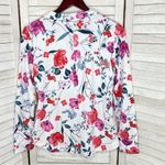 st. john's bay St. John’s Bay Active Floral Full Zip Track Jacket White Pink Petite Small Photo 9