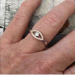 Boutique Sterling Silver Cz Evil Eye Ring Size 9 Photo 2