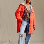 Free People  Kit Oversized Orange Puffer Jacket Photo 1