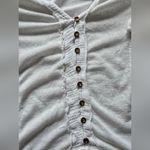 POL Droptail 100% Cotton White Ruffled Distressed Oversized Women's Top Size L Photo 6