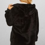 Sherpa fur cozy cardigan with pockets and hoodie Black Photo 1