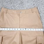 7 For All Mankind Faux Vegan Leather High Rise Straight Cargo Pants Tan Small Photo 11