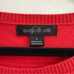 August Silk  Red Short Sleeve Knit Women’s Top Size Large Photo 1