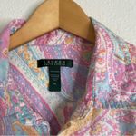 Lauren Ralph Lauren Button Front Shirt Pastel Paisley Extra Large Pink Size XL Photo 2