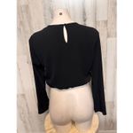 H&M Divided Black Long Sleeve Crop Top Keyhole Twist Front Size 8 Photo 6