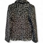 Carole Little Black + Gray Wool Knit Open Front Thick Sweater (S) Photo 2