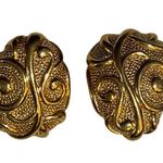 Barrera For Avon Gilded Venetian Mist Gold Tone Statement Clip On Earring Signed Photo 7