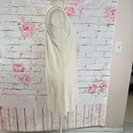 Fossil 🔥5 for $25 sale🔥 Sleeveless White & Tan Striped Sequin Mini Tank Dress Photo 3