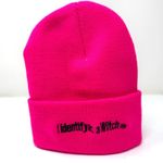 PORT & COMPANY “Identify as a Witch” hot pink beanie, NWOT Photo 1