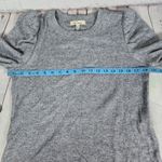 Les Serein Metallic Silvery Grey Puff Sleeve Crewneck Sweater M NWT Gray Size M Photo 5