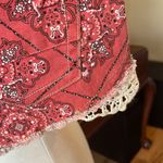 No Boundaries Low Rise Red Paisley Shorts Lace Hem Photo 6