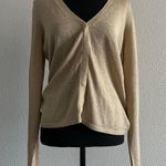 Alfani Shirt Womens Large Silk Blend Metallic Hidden Button Up Photo 0