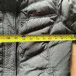 Hollister  crop down feathers jacket faux fur lined army green size large Photo 6