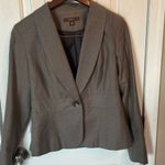 Merona  gray/brown blazer size 6 with cinched waist work attire work blazer Photo 7