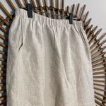 Grade & Gather Women’s Beige Linen Cropped Pants w Side Slit LNC Coastal Ltwght Photo 5