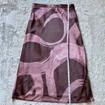 Slate + Willow Slate‎ & Willow Brown Pink Abstract Design Satin Slip Skirt - Size Large Photo 3