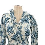 Love Shack Fancy Gap × Floral Mini Dress Ruffle Cotton Cream Blue Size XS Photo 3