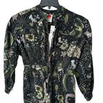 Anthropologie Farm Rio Canvas Jumpsuit Coveralls Zip Up Tropical Green XS NWT Photo 5