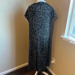 West Kei black and tan geo sleeveless high neck leg slit midi dress | 1X Photo 2