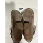 Woman’s Carlos Helene 11m Beige Brown Side Zip Block Heel Ankle Bootie Strappy Size 11 Photo 6