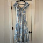 Free People Sundrenched Short-Sleeve Floral Maxi Dress Sky Blue Puff Sleeve Photo 4